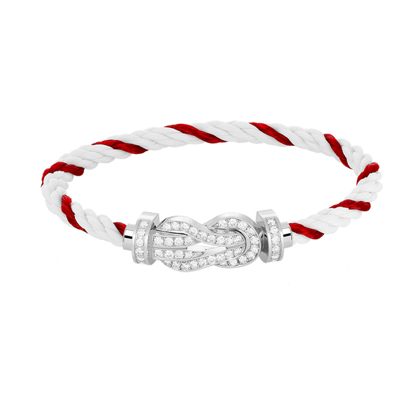 ˇStreet JewelryˇCHANCE LARGE 8 FIGURE BUCKLE FULL DIAMOND BRACELET SILVER