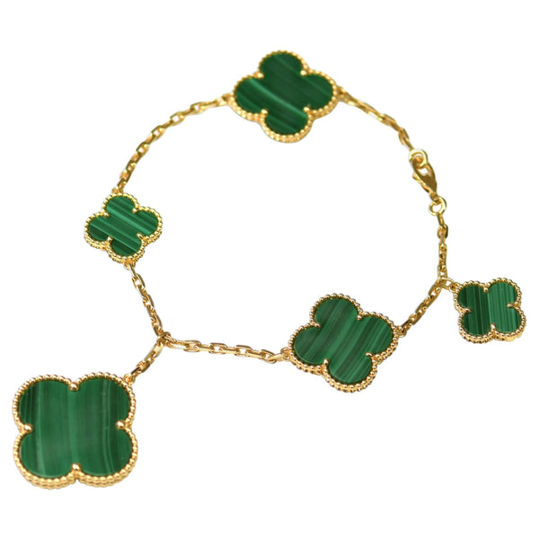 ˇStreet JewelryˇMAGIC CLOVER MALACHITE BRACELET 5 MOTIFS