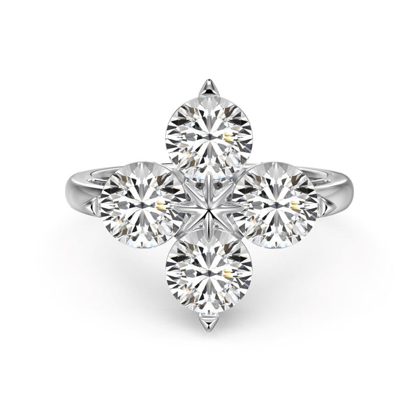 [STREET]Four-Leaf Clover Eight-Pointed Star Ring