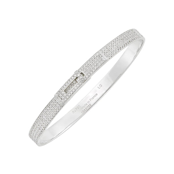 ˇStreet JewelryˇHM KELLY BRACELET IN SILVER AND FULL PAVE DIAMOND
