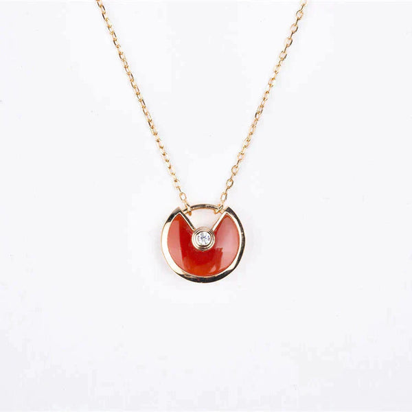 ˇStreet JewelryˇAMULETTE GOLD CARNELIAN ONYX NECKLACE