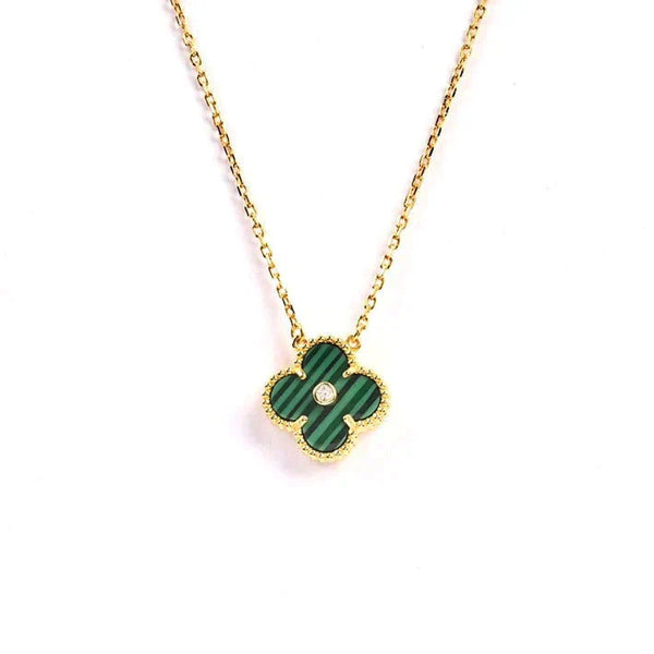 ˇStreet JewelryˇCLOVER 15MM DIAMOND TURQUOISE NECKLACE