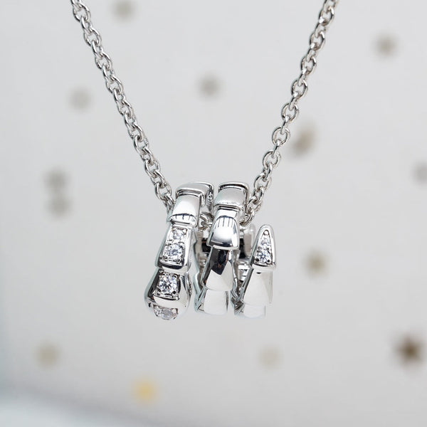 ˇStreet JewelryˇSERPENTI SILVER NECKLACE DIAMOND