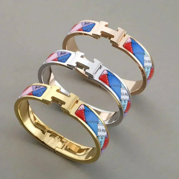 ˇStreet JewelryˇH BRACELET DOTTED BORDER 12MM