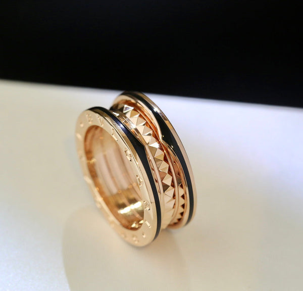 ˇStreet JewelryˇZERO 1 PINK GOLD BLACK CERAMIC RING
