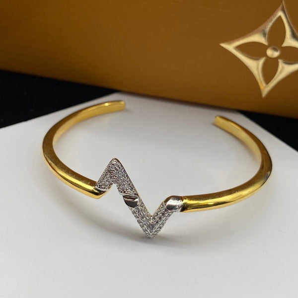ˇStreet JewelryˇVOLTE UPSITE DOWN DIAMOND GOLD OPEN BRACELET
