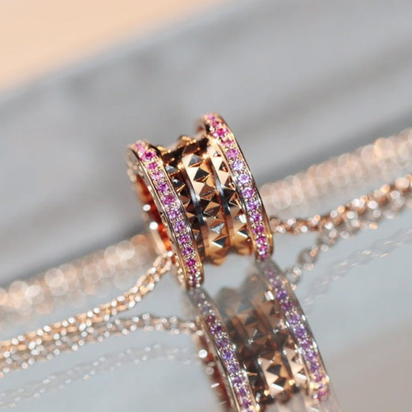 ˇStreet JewelryˇZERO 1 ROCK PINK GOLD PINK DIAMOND NECKLACE