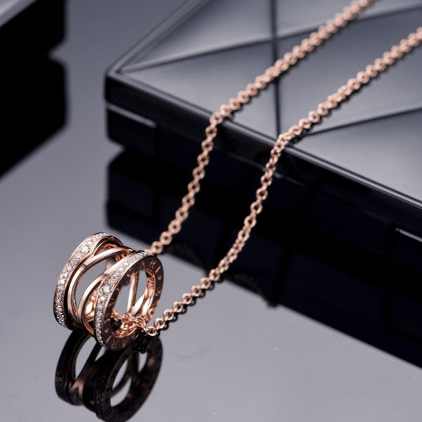 ˇStreet JewelryˇZERO 1 PINK GOLD DIAMOND OPEN NECKLACE
