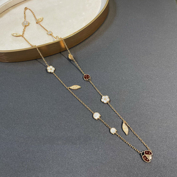 ˇStreet JewelryˇLUCKY SPRING 15 MOTIFS GOLD NECKLACE