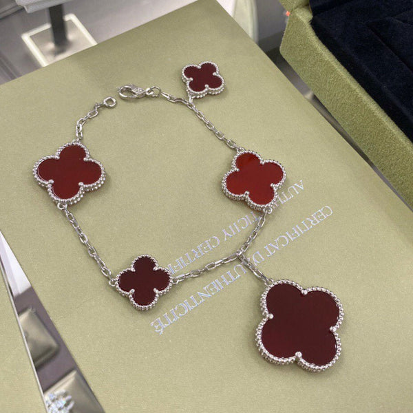 ˇStreet JewelryˇCLOVER 5 MOTIFS CARNELIAN BRACELET