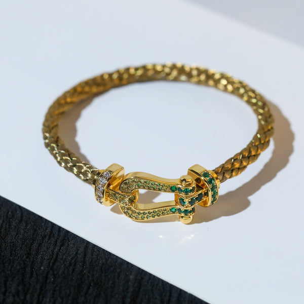 ˇStreet JewelryˇFORCE 10 GOLD GREEN DIAMOND PAVED