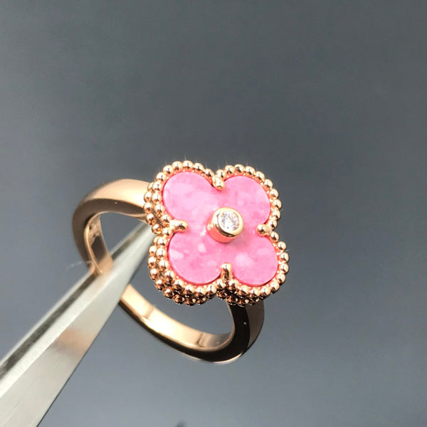 ˇStreet JewelryˇCLOVER RHODONITE ROSE GOLD RING