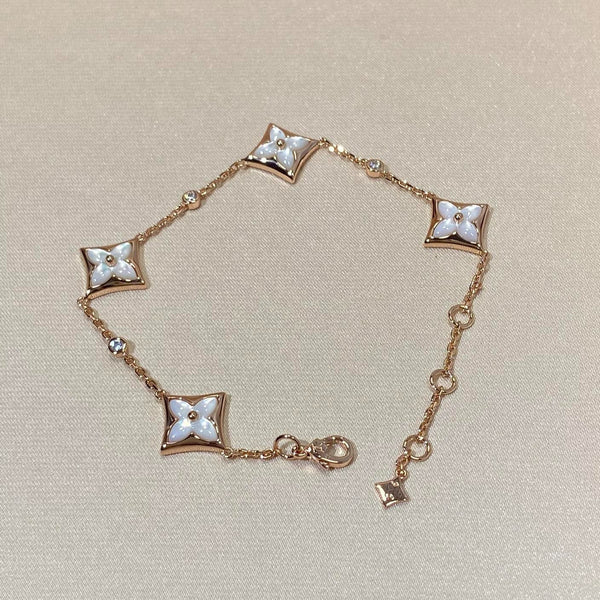 ˇStreet JewelryˇSTAR 4 MOTIF MOP DIAMOND PINK GOLD BRACELET