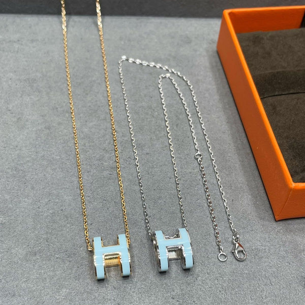 ˇStreet JewelryˇPOP H SKY BLUE NECKLACE