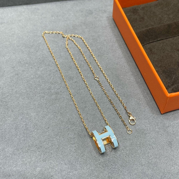 ˇStreet JewelryˇPOP H SKY BLUE NECKLACE