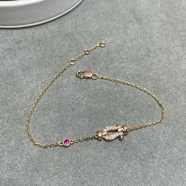 ˇStreet JewelryˇFORCE 10 DIAMOND CHAIN LINK PINK GOLD BRACELET
