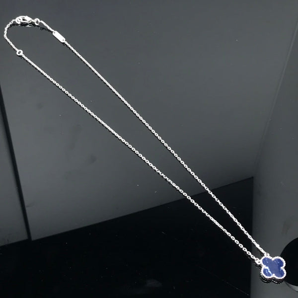 ˇStreet JewelryˇCLOVER PIETERSITE SILVER LONG NECKLACE