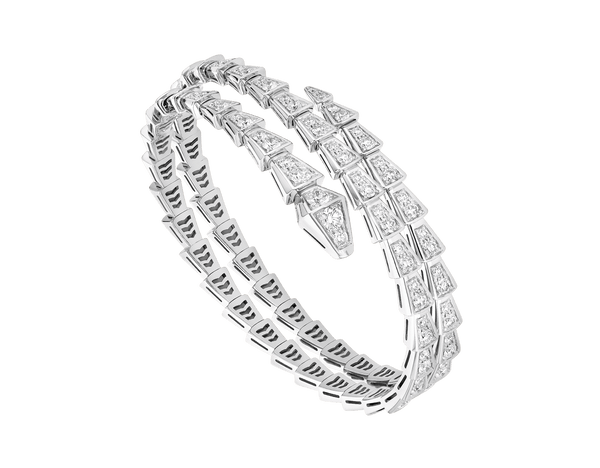 ˇStreet JewelryˇSERPENTI BRACELET SILVER DIAMOND DOUBLE ROW