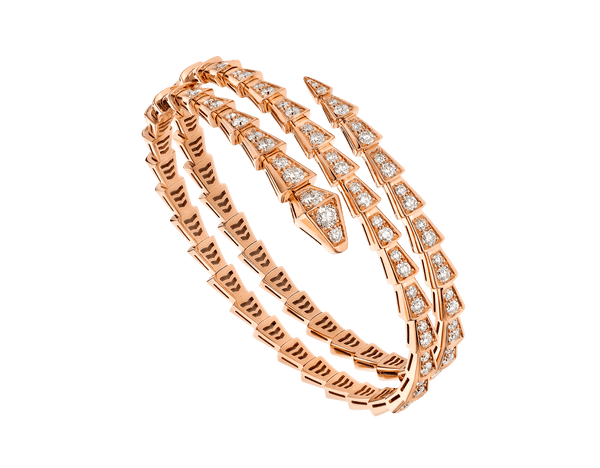 ˇStreet JewelryˇSERPENTI BRACELET ROSE GOLD DIAMOND DOUBLE ROW
