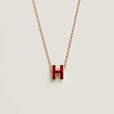ˇStreet JewelryˇHM CLIC RED ENAMEL GOLD NECKLACE