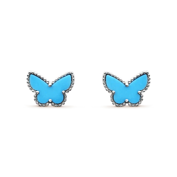 ˇStreet JewelryˇBUTTERFLY TURQUOISE EARRINGS SILVER
