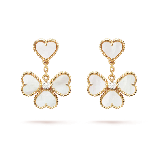 ˇStreet JewelryˇCLOVER SWEET WHITE MOP EARRINGS