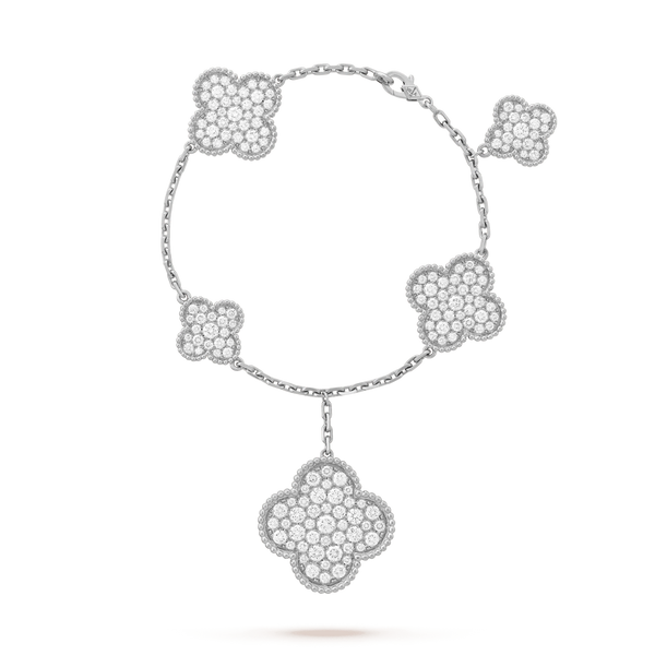 ˇStreet JewelryˇCLOVER 6 MOTIFS DIAMOND BRACELET