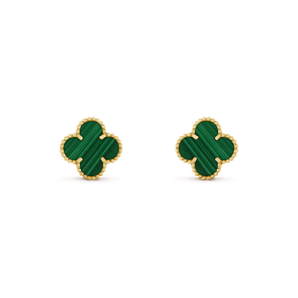 ˇStreet JewelryˇCLOVER MEDIUM 1 MOTIFS MALACHITE  EARRINGS