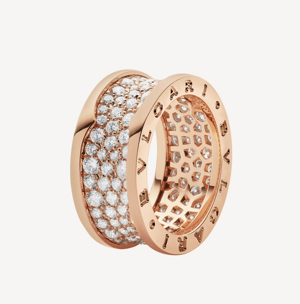 ˇStreet JewelryˇZERO 1 WITH PAVED DIAMONDS ON THE SPIRAL RING