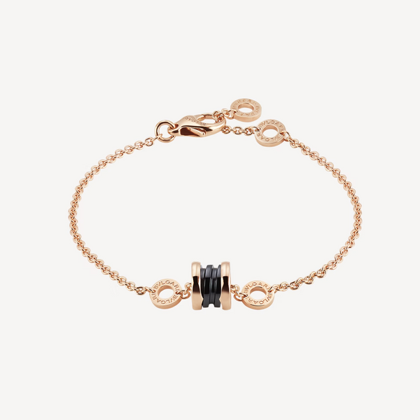 ˇStreet JewelryˇZERO 1 SOFT PINK GOLD AND BLACK CERAMIC BRACELET