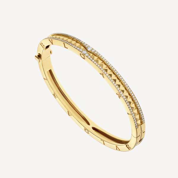 ˇStreet JewelryˇZERO 1 SPIRAL AND PAVED DIAMOND GOLD BRACELET