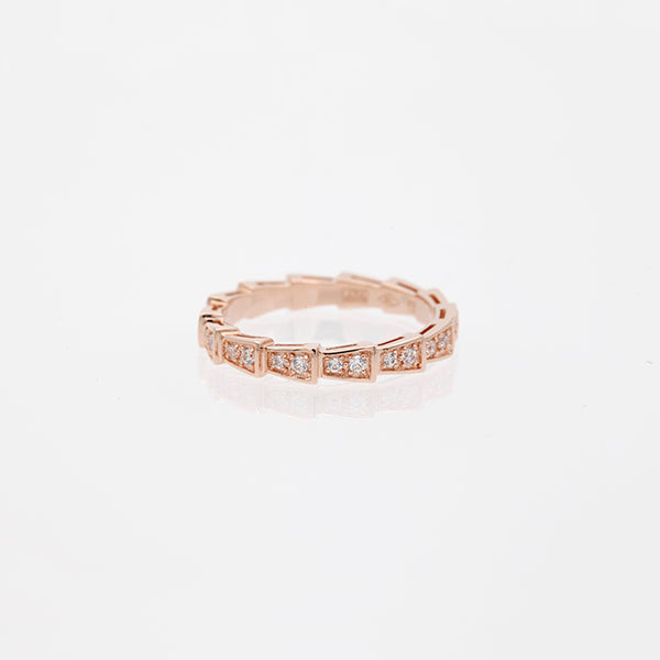 ˇStreet JewelryˇSERPENTI RING PINK GOLD DIAMOND PAVED 3MM