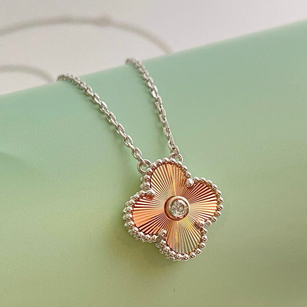 ˇStreet JewelryˇCLOVER 15MM DIAMOND LASER NECKLACE- CHRISTMAS 2024 SPECIAL EDITION