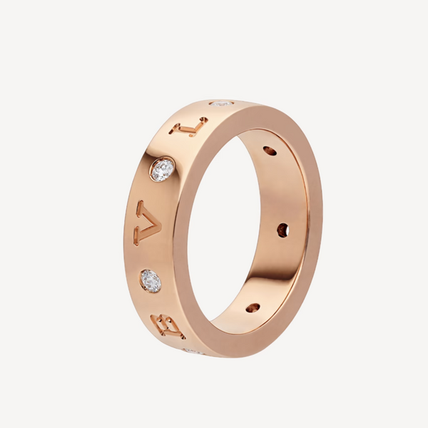 ˇStreet JewelryˇZERO 1 ESSENTIAL PINK GOLD BAND WITH DIAMONDS RING