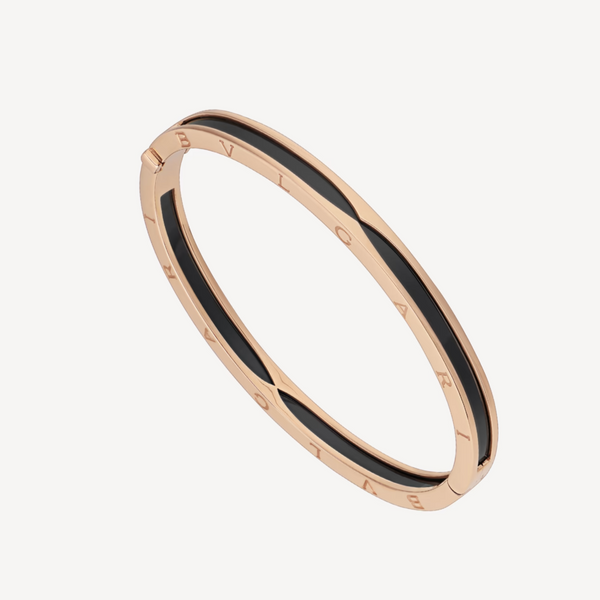 ˇStreet JewelryˇZERO 1 PINK GOLD WITH BLACK CERAMIC BRACELET