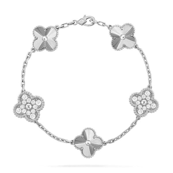 ˇStreet JewelryˇCLOVER 5 MOTIF DIAMOND BRACELET