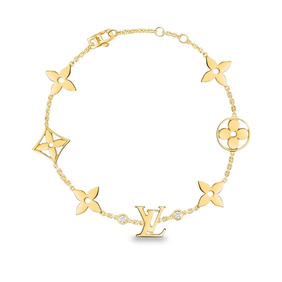 ˇStreet JewelryˇSTAR AND SUN 7 MOTIFS GOLD BRACELET