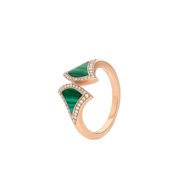 ˇStreet JewelryˇDREAM MALACHITE DIAMOND OPEN RING