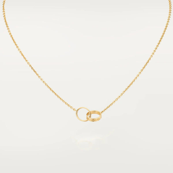 ˇStreet JewelryˇLOVE NECKLACE DOUBLE RING GOLD