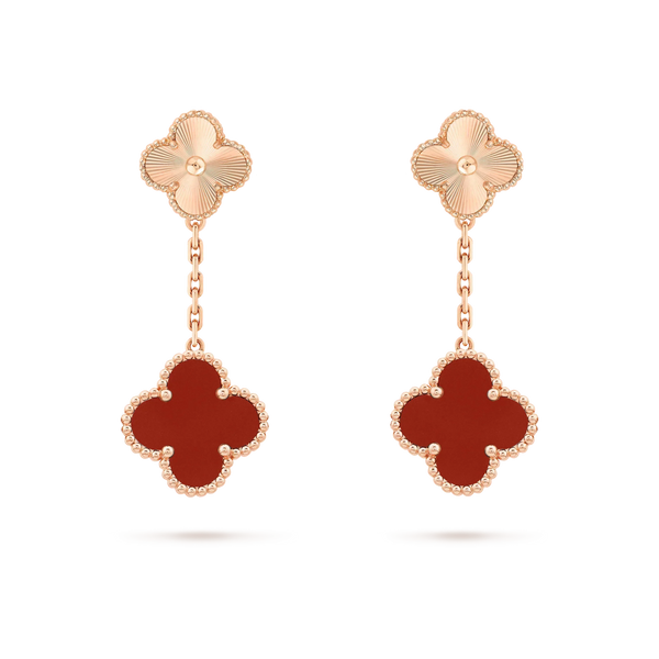 ˇStreet JewelryˇCLOVER 2 MOTIF  LASER CARNELIAN EARRINGS