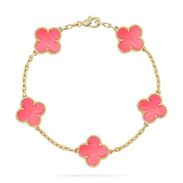 ˇStreet JewelryˇCLOVER 5 PINK MOP BRACELET