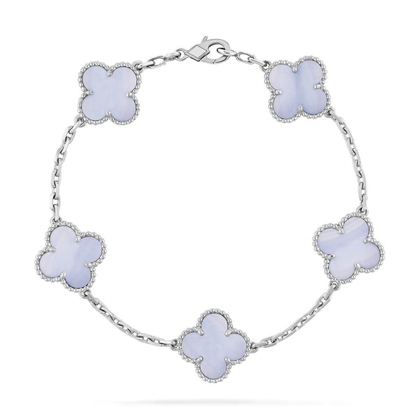 ˇStreet JewelryˇCLOVER  5 MOTIF PURPLE CHALCEDONY BRACELET