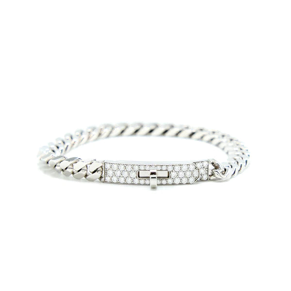 ˇStreet JewelryˇKELLY CHAIN SILVER DIAMOND BRACELET