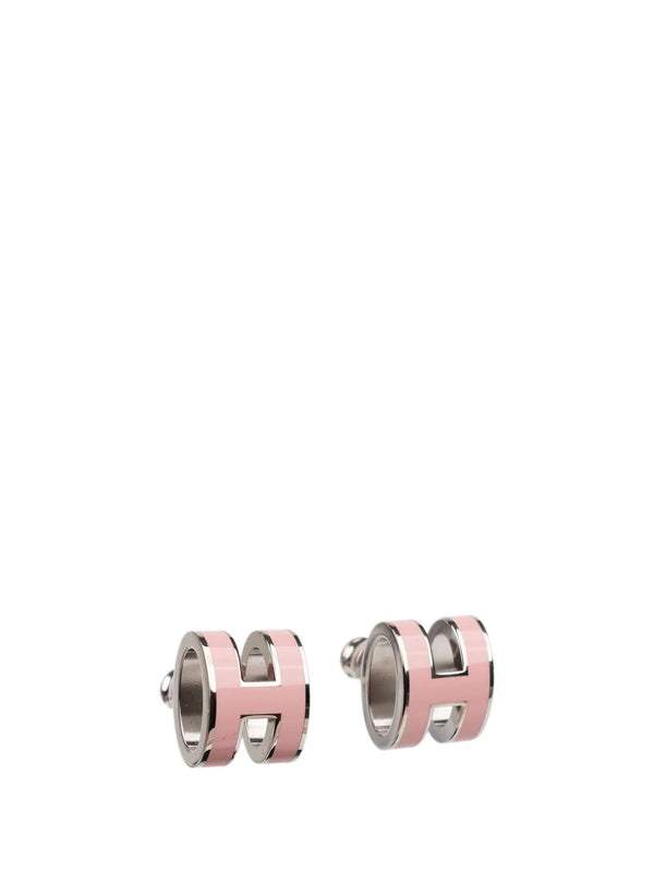 ˇStreet JewelryˇMINI POP H SILVER EARRINGS PINK