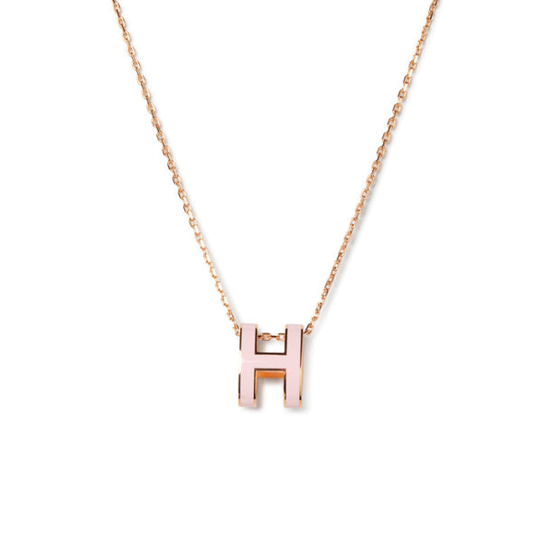 ˇStreet JewelryˇPOP H PEDANT PINK GOLD