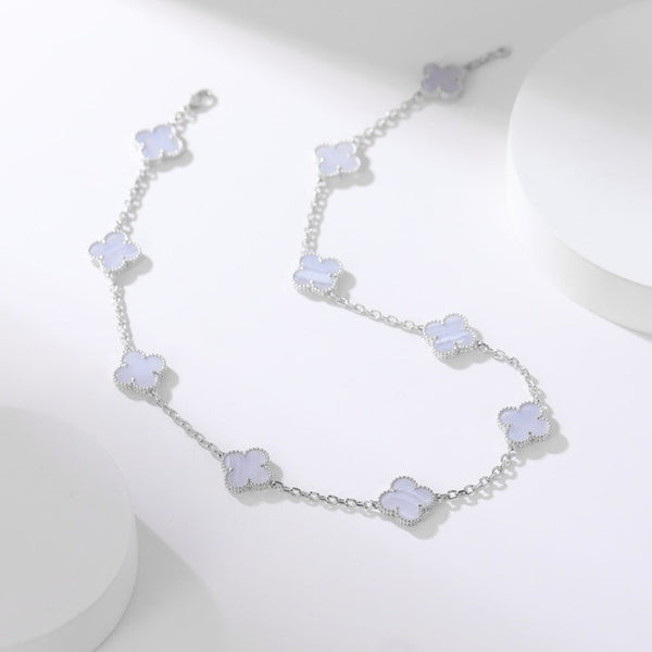 ˇStreet JewelryˇCLOVER 10 MOTIFS PURPLE CHALCEDONY NECKLACE
