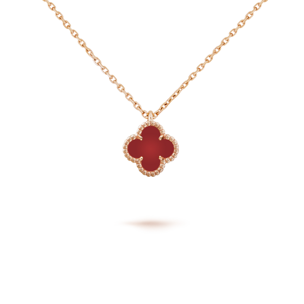 ˇStreet JewelryˇCLOVER MINI 9.5MM WHITE CARNELIANS NECKLACE