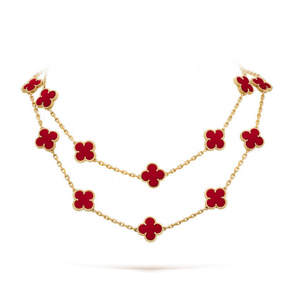 ˇStreet JewelryˇCLOVER 20 MOTIFS CARNELIAN NECKLACE
