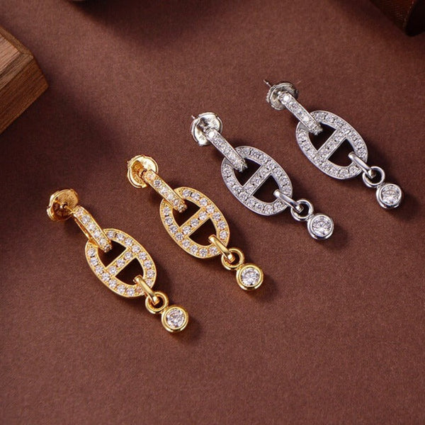 ˇStreet JewelryˇHM CHAINE DIAMOND EARRINGS