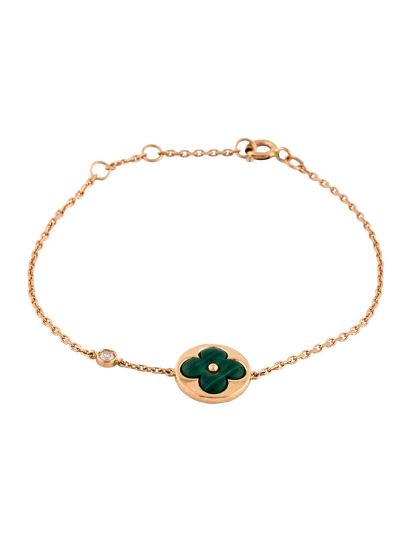 ˇStreet JewelryˇSUN MALACHITE 1 DIAMOND PINK GOLD BRACELET